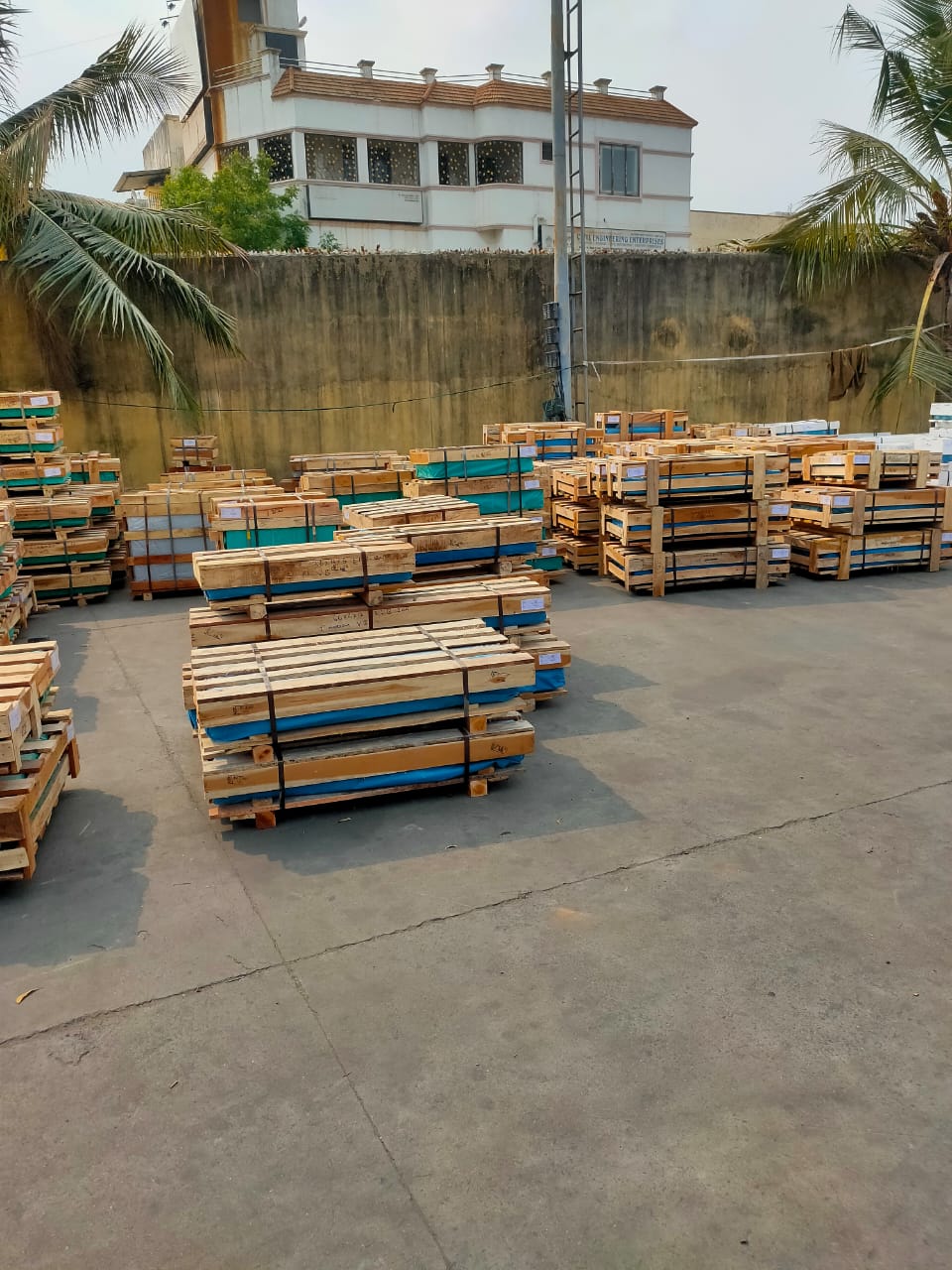 Crate Yard with Palm Trees